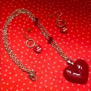 Valentines Day Glass Heart With Earrings